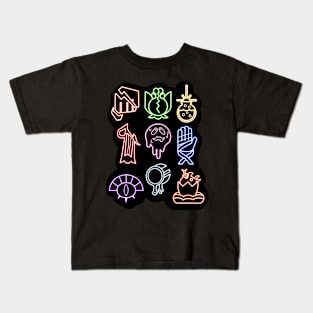 Neon Coven Symbols Kids T-Shirt